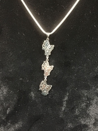 Butterfly Pendant on Sterling Silver Chain