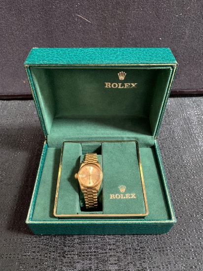 Rolex President 18K Yellow Gold Womens Wrist Watch