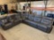 Grey Leather 6 Piece Power Reclining Sectional*SCUFF MARKS*