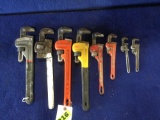 Lot of (8) Assorted Pipe Wrenches