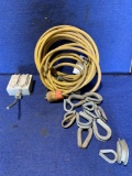 Lot of Extension Cord and Assorted Cable Ends