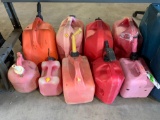 Lot of (9) Assorted Gas Cans