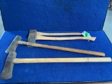Lot of (4) Assorted Long Handled Axes
