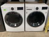 and LG 4.5 cu. ft. Electric Washer and LG 7.4 cu. ft. Gas Dryer Set*PREVIOUSLY INSTALLED*SMALL DENT