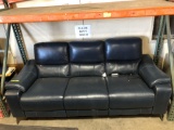 Blue Leather Power Reclining Sofa*SCUFF MARKS*