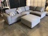 Grey L Shaped Sectional with Ottoman*SCUFF MARKS*