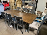 9 Piece Wooden Dining Room Set with Leaf*TOP HAS DAMAGE*