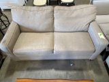 6ft. Couch with Pullout Bed in Grey Fabric*STAINED*
