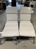 (2) Sunbrella Grey Outdoor Lounge Chairs