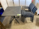 Outdoor Table With 4 Chairs*DAMAGE ON CORNER*