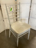 (100) White Metal Chiavari Chairs with Cushions