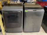 Samsung Top Load Washer and Front Load Dryer Pair in Black Stainless