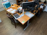 Wooden L Shaped Desk with Metal Legs*CONTENTS NOT INCLUDED*