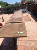 (7) Tile Top 2.5ft Bar Height Tables*WEATHER DAMAGED*CRACKED*
