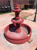 5ft tall Red Concrete Fountain