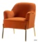 Nora Orange Gold Metal Leg Velvet Accent Chair