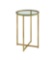 Walker Edison 16 in. Modern Glam Round Accent Side Table in Gold with Glass Top