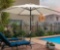 LAUREL CANYON 9 ft. Market Outdoor Patio Umbrella with Push Button Tilt and Crank in Beige