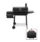 Royal Gourmet Charcoal Grill with Offset Smoker and Side Table in Black plus a Cover