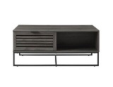 Welwick Designs 42 in. Large Rectangle MDF Coffee Table with Shelf in Slate Gray/Black