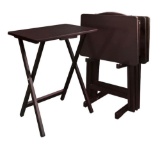 Casual Home 5-Piece Espresso Foldable Tray Table