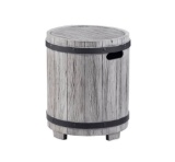 Hampton Bay Barlo Distressed Grey Stone Outdoor Side Table