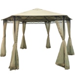 Noble House Duke 12.4 ft. x 12.4 ft. Beige Canopy Gazebo