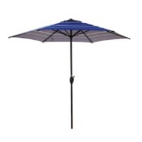 Abba Patio 9 ft. Market Outdoor Patio Umbrella with Push Button Tilt and Crank in Dark Blue Stripe