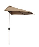 Trademark Innovations 9 ft. Market Half Patio Umbrella in Tan