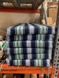 (6) 20 x 44 Sapphire Aurora Stripe Outdoor Dining Chair Cushions