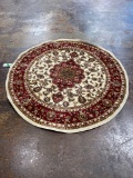 Well Woven Barclay Medallion Kashan Ivory 5 ft. x 5 ft. Round Traditional Area Rug