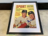 Framed Stan Musial St Louis Cardinals Signed Autographed Magazine With Certified C.O.A.