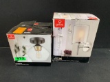 Lot of (2) Assorted Globe Flush Mount/Wall Sconce