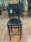 Ladder back barstools black metal frame with black cushion