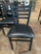 Ladder back chairs black metal frame with black cushion
