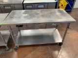 Work Table 24in x 60in Stainless Steel on Casters