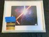 Framed Daisey Ridley and Adam Driver Star Wars Signed Autographed Picture With Certified C.O.A.