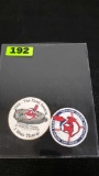 2 Vintage Button Pins From Cleveland Indians