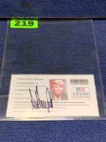 Donald Trump Autographed Rally Ticket in Hardpack With Certified C.O.A.