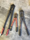 Lot of (2) Bolt Cutters and (1) Crimp Tool