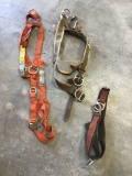 Lot of (3) Harnesses and Set of Tree Spurs