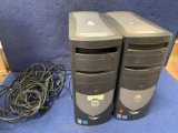 Lot of (2) Dell Windows XP Desktop Computers With Cables and Mouse