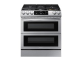 Samsung 30-in 5 Burners Self-Cleaning Air Fry Convection Oven Slide-In Double Oven Gas Range