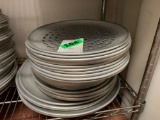 Lot of Assorted Aluminum Pizza Cooking Trays