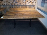 (2) Rectangle Tables with Distressed Wood Tops