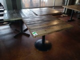 (3) Square Tables with Distressed Wood Tops