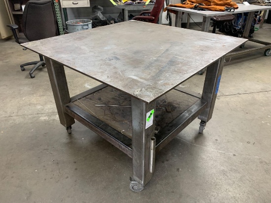 Heavy Duty 48in. L x 48in. W Steel Rolling Welding Table