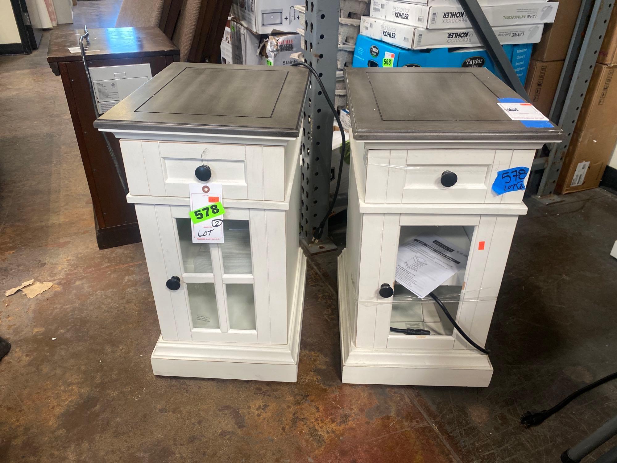 Lot of(2) TRESANTI Chairside Table with power Proxibid