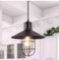 LNC Modern Industrial 1-Light Black Pendant Barn Ceiling Chandelier