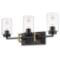 Golden Lighting Tribeca 4.63 in. 3-Light Black with Aged Brass Accents Bath Vanity Light